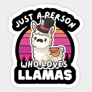 Just A Person Who Loves LLamas Sticker